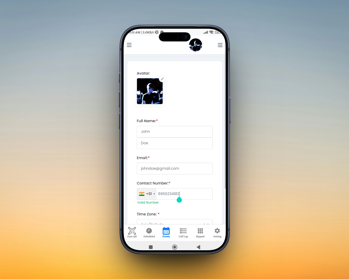 how to hide number from property buyers in India - Call A Link profile screen showing contact number field admin switches between broker and owner without changing the listing link or QR code